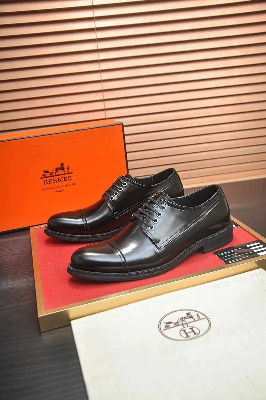 Men's shoes💰540💶[HERMES] (cowhide lining)🍀Italian top luxury🍀He does not pursue novel styles and gorgeous colors, but attracts the favor of successful men with his flawless, elegant and classic style. Formal leather shoes This very comfortable, simple and stable style allows you to easily match any style! The pattern is absolutely 1:1 refined from the original case, and we strive for excellence in materials, imported cowhide + cowhide lining💪💪💪extraordinary texture👍! .Code number: 39-45 (45 customized)
